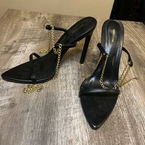 Black gold heels